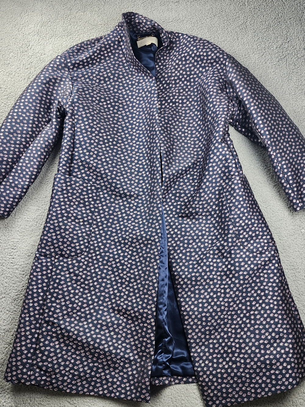 J Crew Coat Women L Wrap Jacquard Kimono J7233 Trench Jacket Metallic Collection
